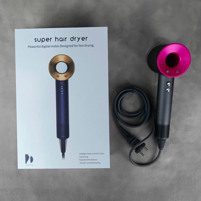 Электрический фен для волос Super Hair Dryer (HD15) (3 Насадки) CN Пурпурный — изображение 3