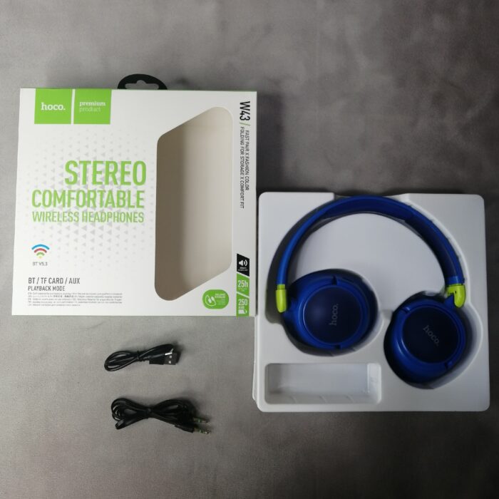 Наушники Bluetooth накладные Hoco W43 Stereo Comfortable CN Синий — изображение 4
